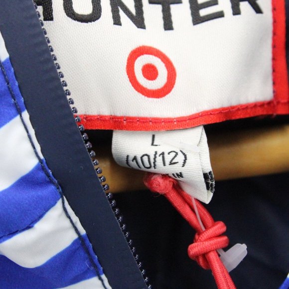 Hunter For Target Girls Striped Half-Zip Hooded Jacket Windbreaker L 10/12 NWT - Picture 6 of 9